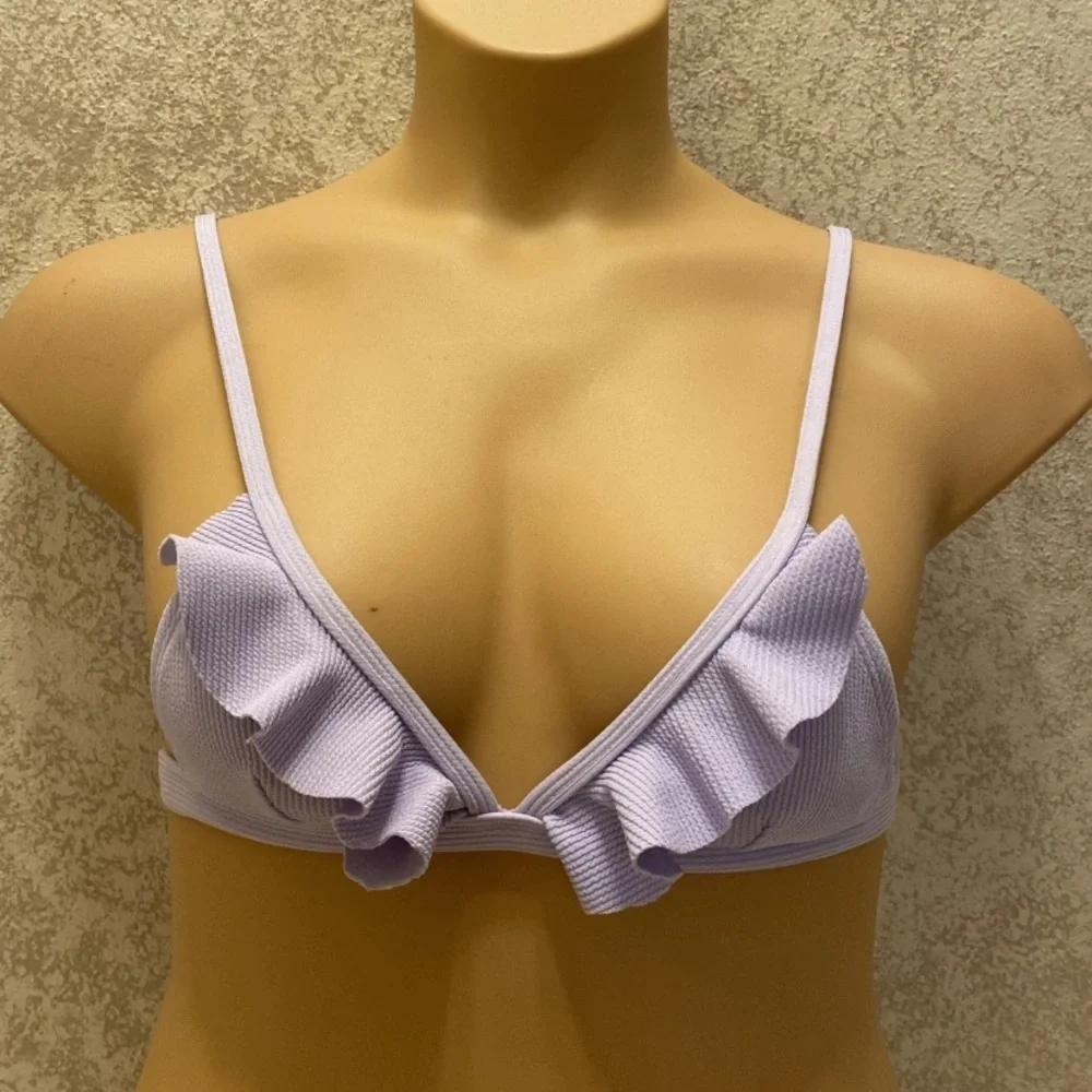 SHEIN Lavender Ruffle Bikini Top